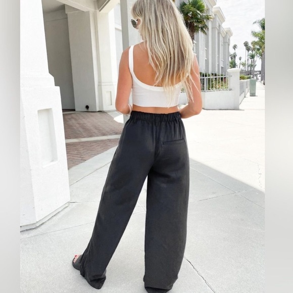 Free People Nothin' To Say Pleated Trousers in Black Size Medium 0965 - Picture 4 of 10